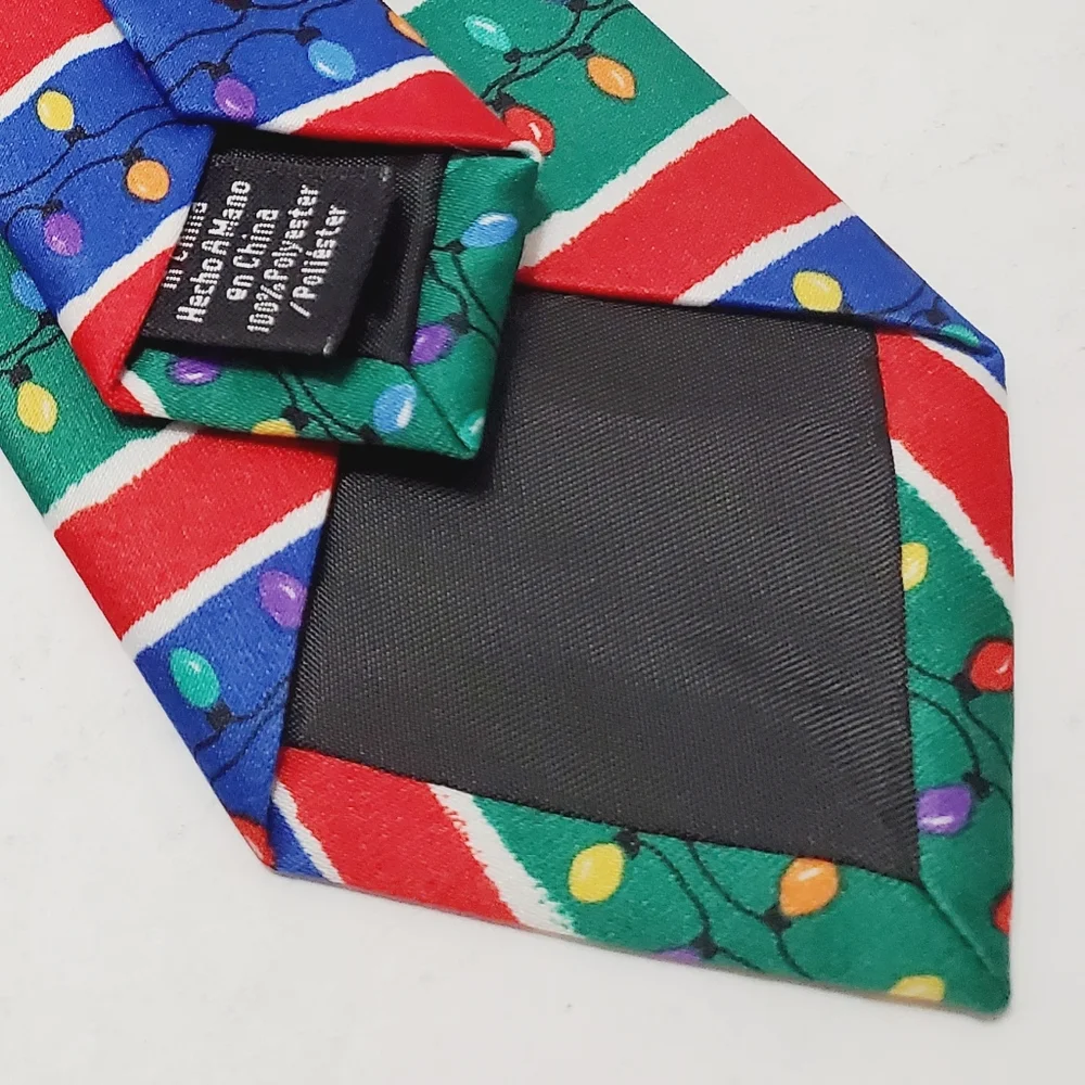 Hohoho Necktie Multicolor Geometric Pattern Boy's Christmas Neck Tie 48x2.25